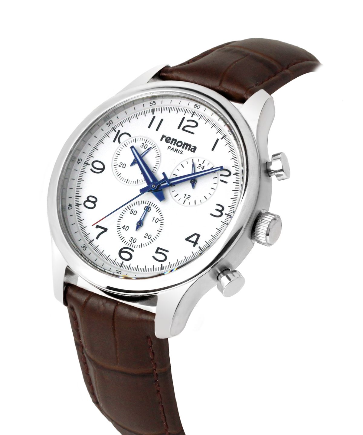 레노마 시계(RENOMA WATCH) 블루핸즈 파일럿 크로노그래프 남성 가죽시계 RE5465MWBR