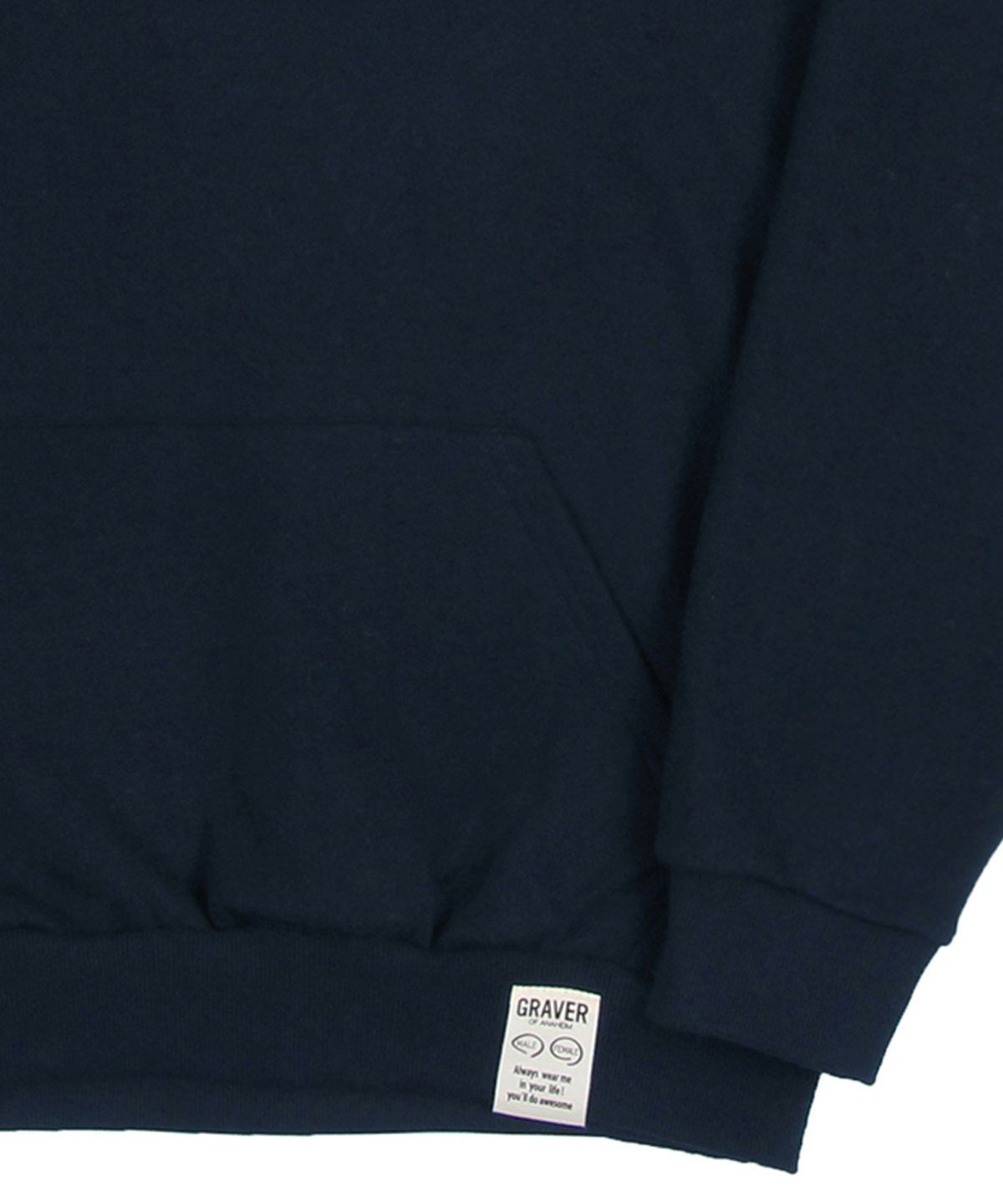 그레이버(GRAVER) [UNISEX]플라워 베어 자수 스마일 후드티_네이비