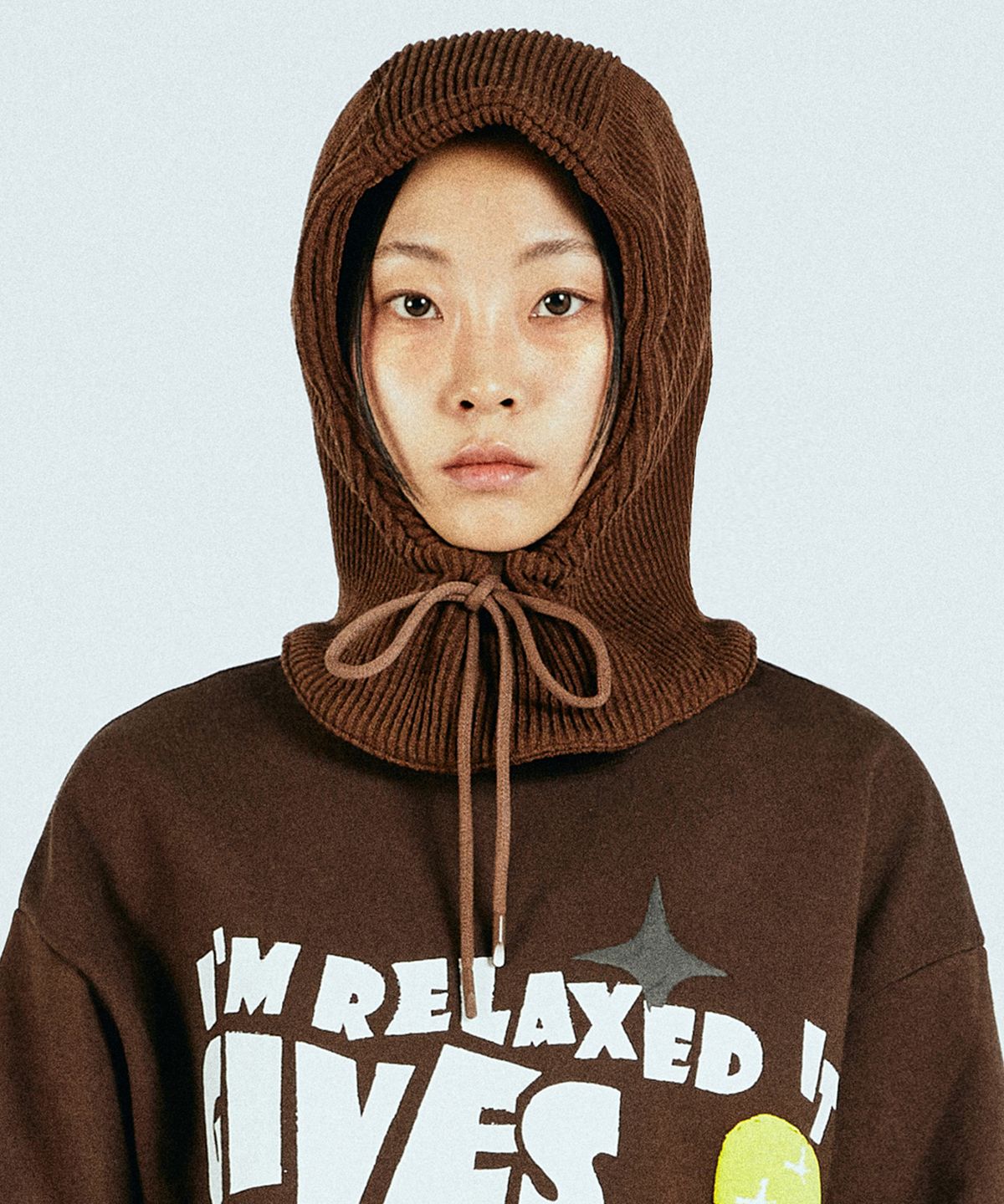 바스락(VASROCK) 츄러스니트 바라클라바 브라운