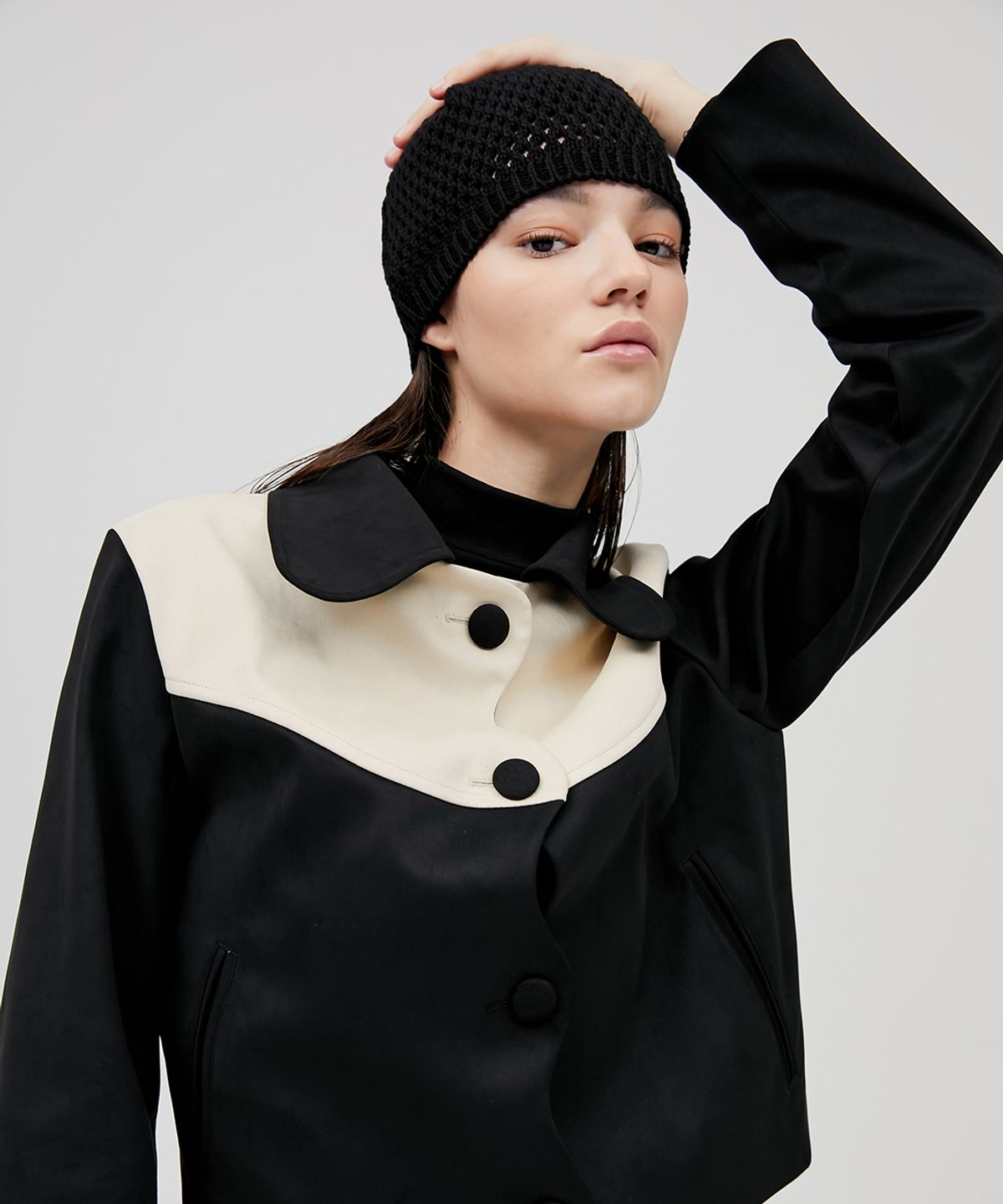 플레어업(FLAREUP) riri 5.Gauge Knit Beanie - Black (FL-723)