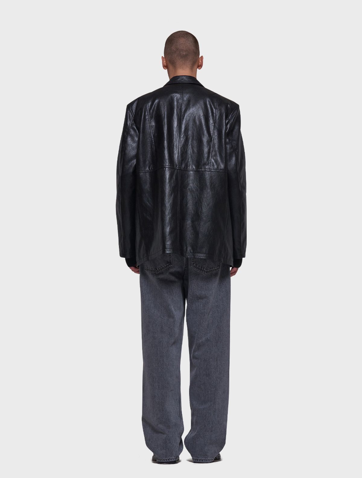 데호(DEHO) CURVED DENIM (WIDE) [Black]