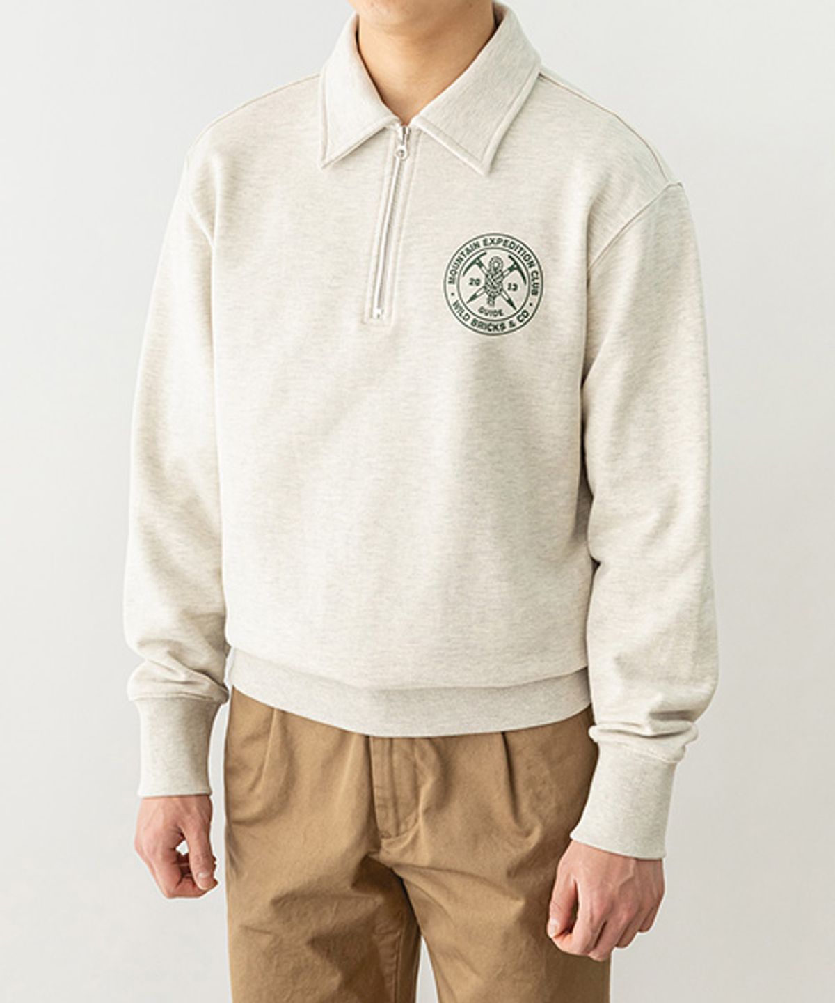 와일드 브릭스(WILD BRICKS) MEC HALF ZIP PULLOVER (oatmeal)