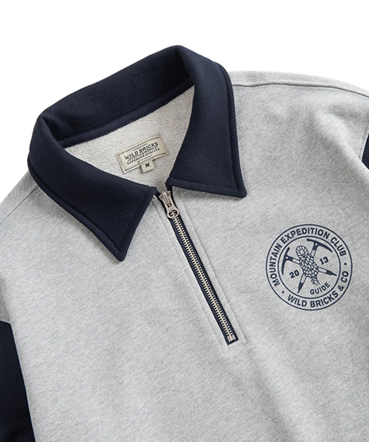 와일드 브릭스(WILD BRICKS) MEC HALF ZIP PULLOVER (grey/navy)
