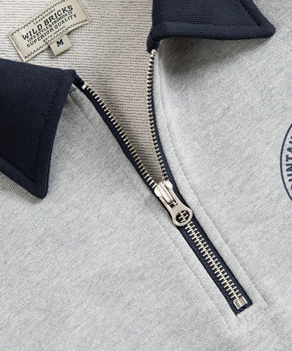 와일드 브릭스(WILD BRICKS) MEC HALF ZIP PULLOVER (grey/navy)