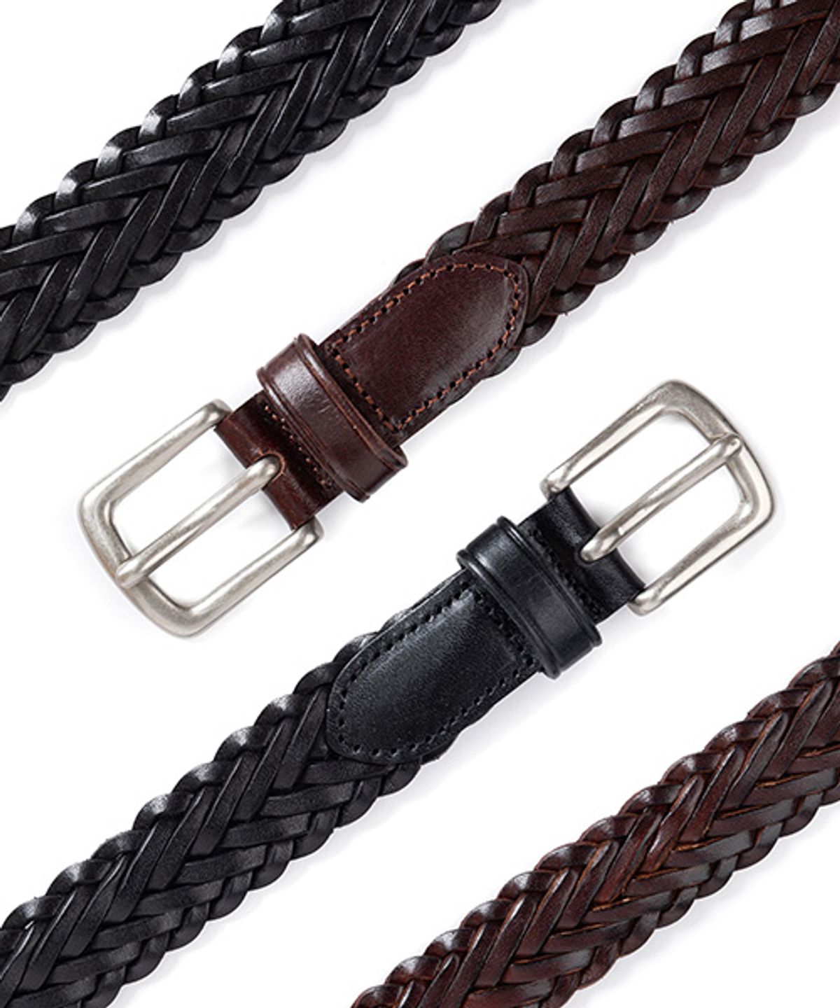 와일드 브릭스(WILD BRICKS) CL WOVEN LEATHER BELT (black)