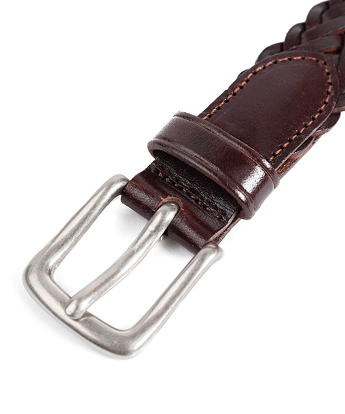 와일드 브릭스(WILD BRICKS) CL WOVEN LEATHER BELT (dark brown)
