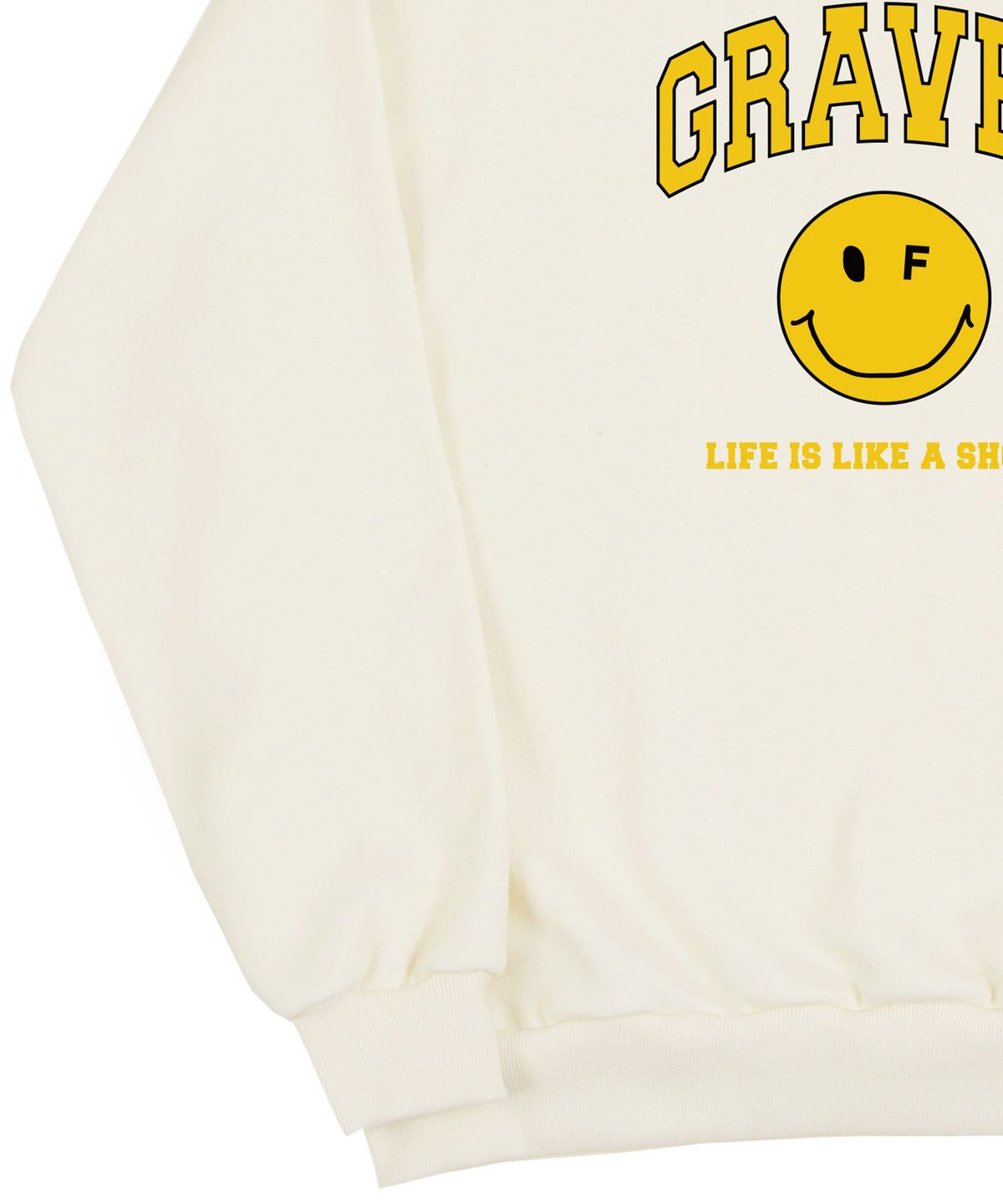 그레이버(GRAVER) [UNISEX]아치로고 라이프 도트스마일 맨투맨_크림
