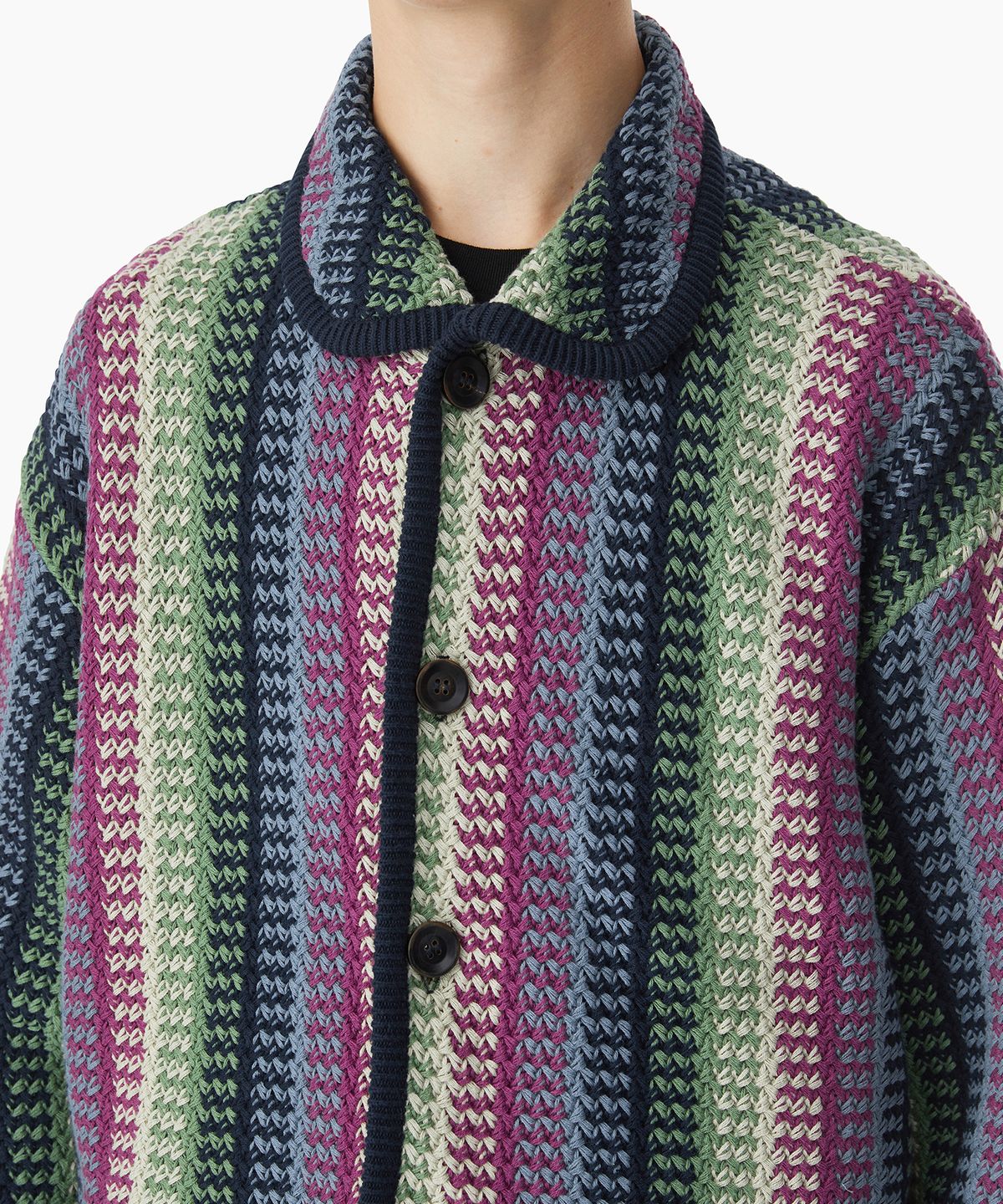 디스이즈네버댓(THISISNEVERTHAT) Crochet Knit Jacket Magenta