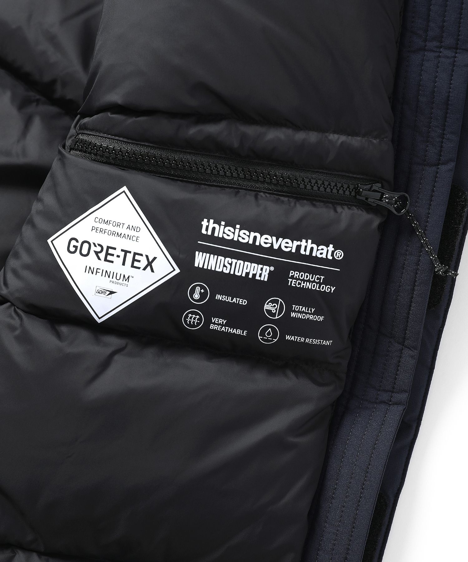 MUSINSA | thisisneverthat® GORE-TEX INFINIUM™ Down Blouson Navy