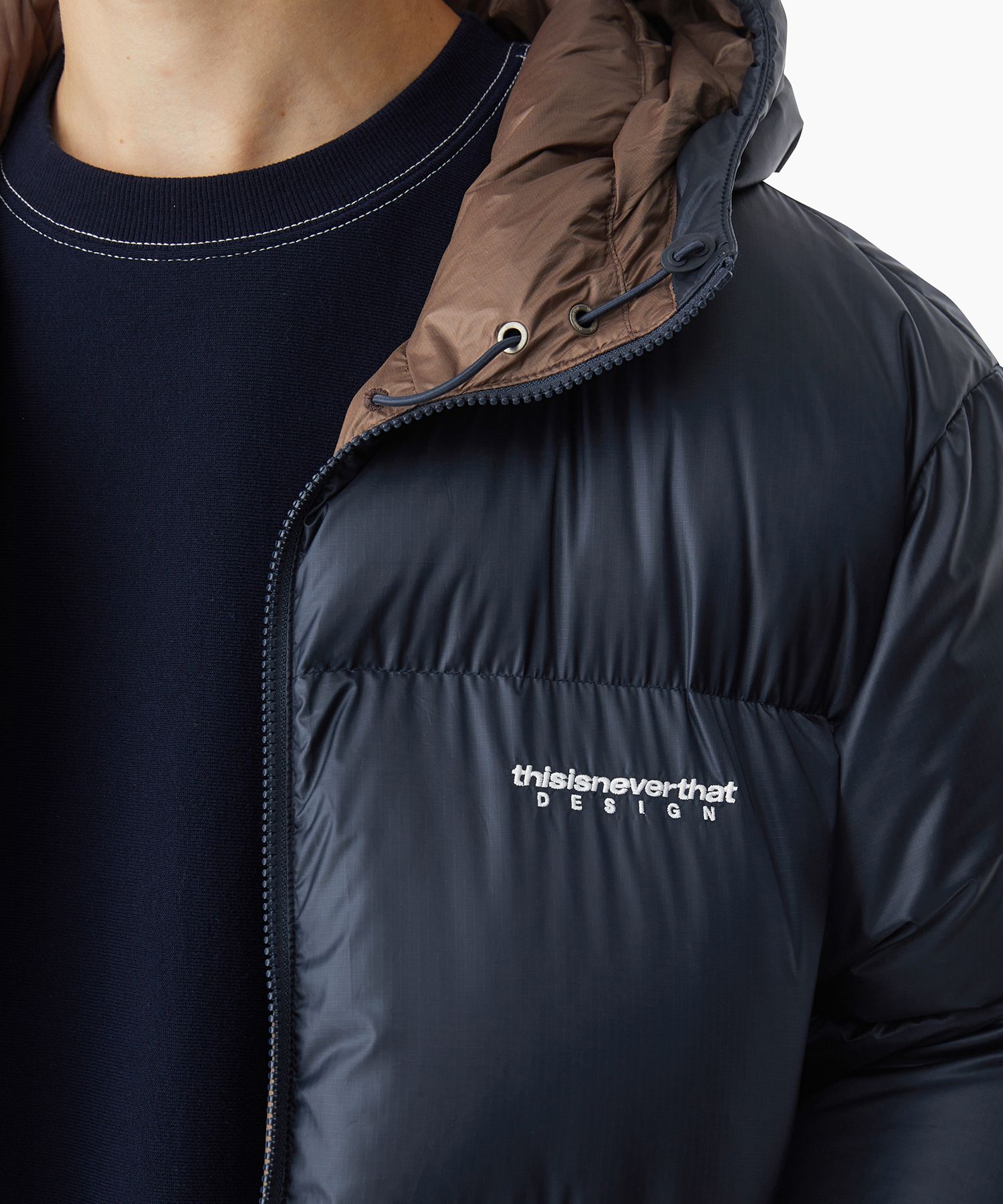 MUSINSA | thisisneverthat® PERTEX® Recycled Down Jacket Navy