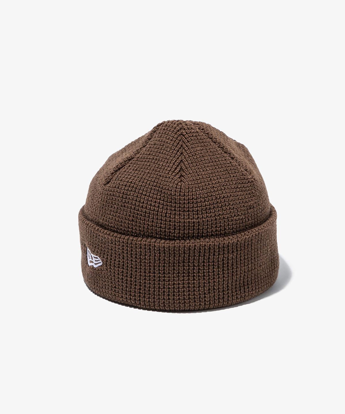뉴에라(NEW ERA) 와플 니트 숏 비니 브라운