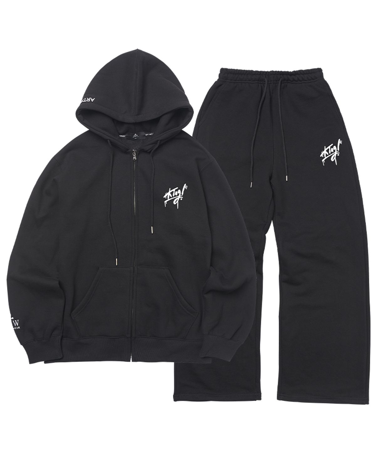 아티스트웨어(ARTISTWEAR) [ATW] 트레이닝 셋업 나폴레옹 후드집업 +  나폴레옹 와이드 밴딩 팬츠