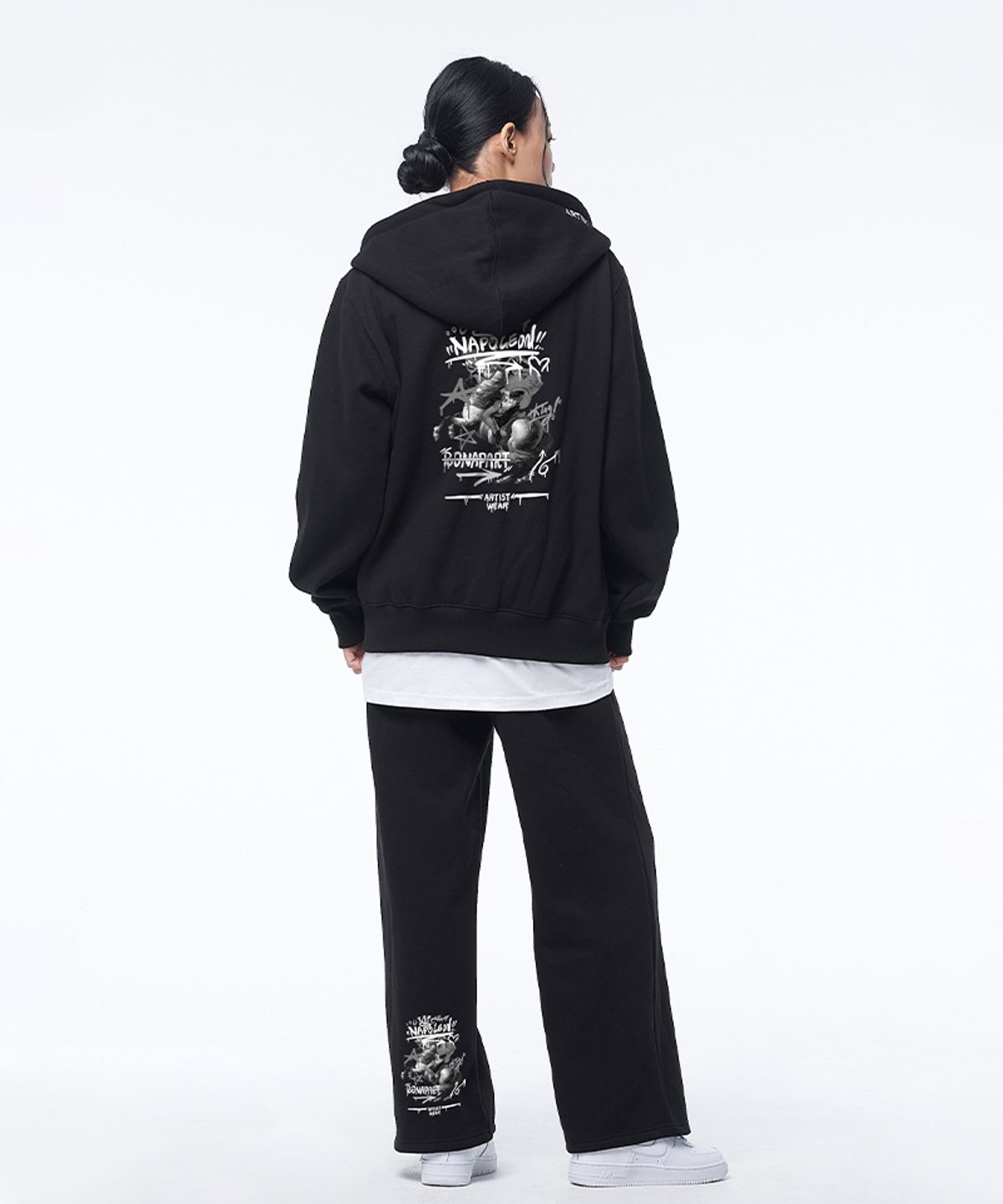 아티스트웨어(ARTISTWEAR) [ATW] 트레이닝 셋업 나폴레옹 후드집업 +  나폴레옹 와이드 밴딩 팬츠
