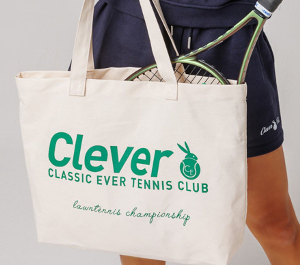 클레버필드(CLEVER FIELD) 테니스 에코백_아이보리