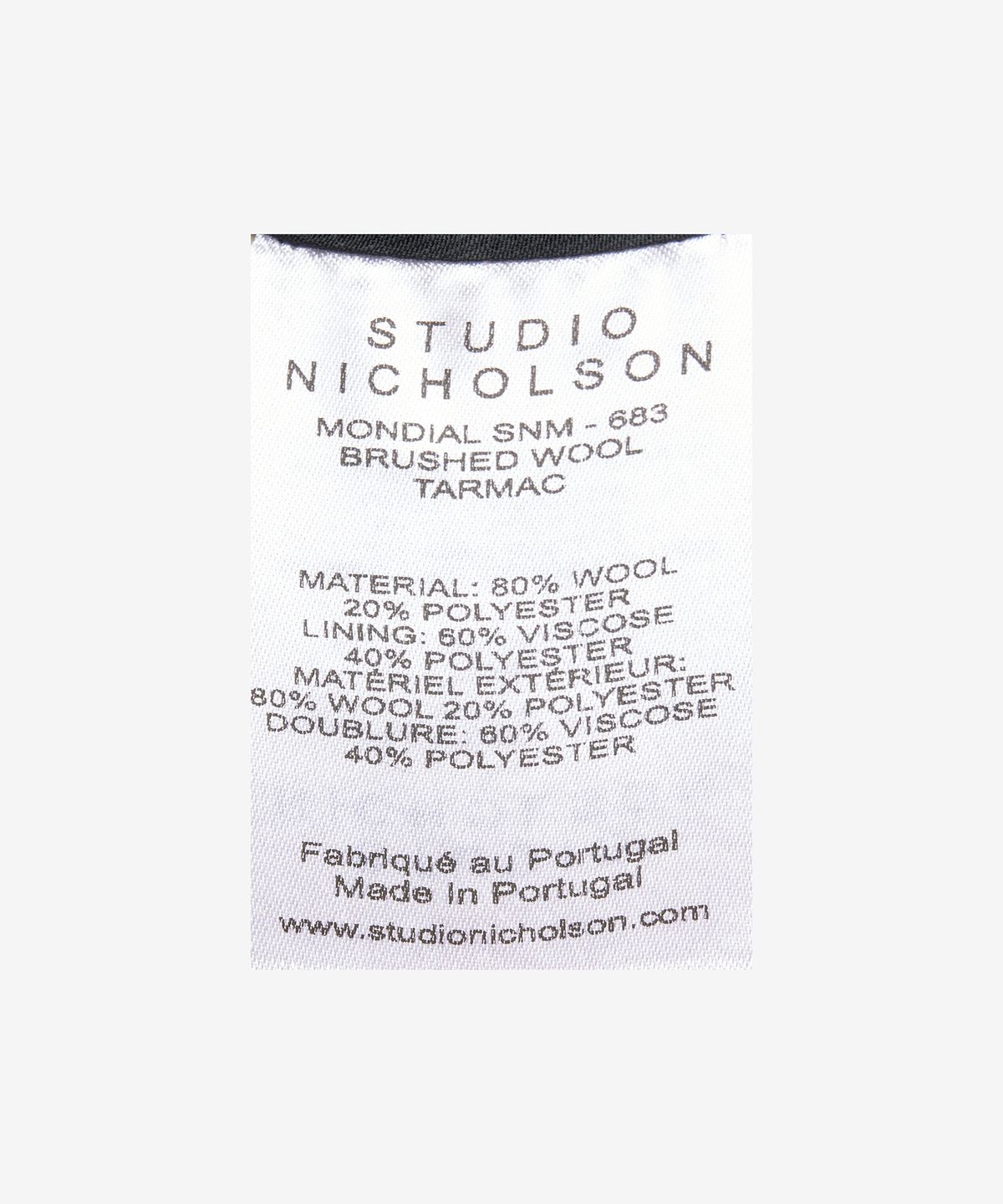 스튜디오니콜슨(STUDIO NICHOLSON) 몬디알 울 오버 코트 - 타맥 / MONDIALSNM683TARMAC