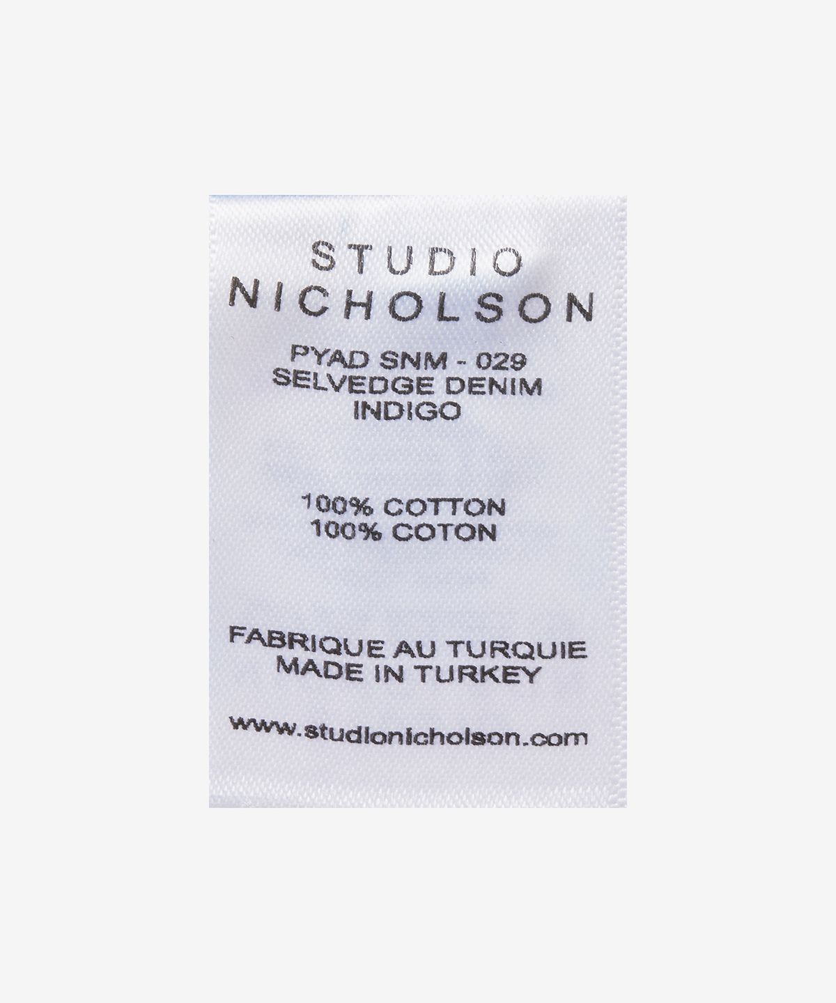 스튜디오니콜슨(STUDIO NICHOLSON) 남성 피야드 데님 팬츠 - 인디고 / PYADSNM029INDIGO