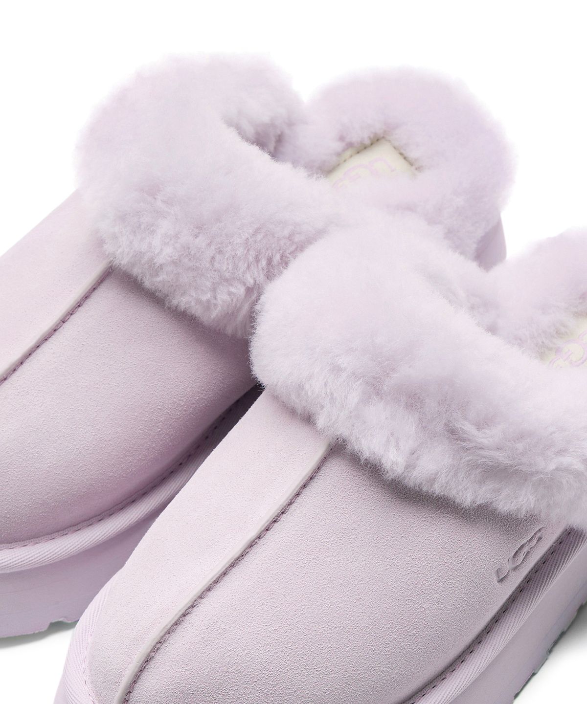 어그(UGG) [WOMEN] 퍼 카라 플랫폼 샌들 (디스케트) - 라벤더 포그 / 1122550LRFG
