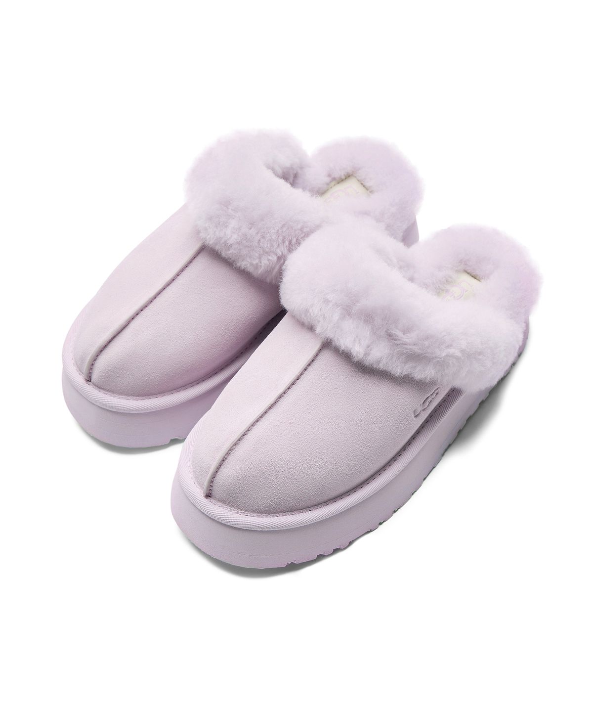 어그(UGG) [WOMEN] 퍼 카라 플랫폼 샌들 (디스케트) - 라벤더 포그 / 1122550LRFG