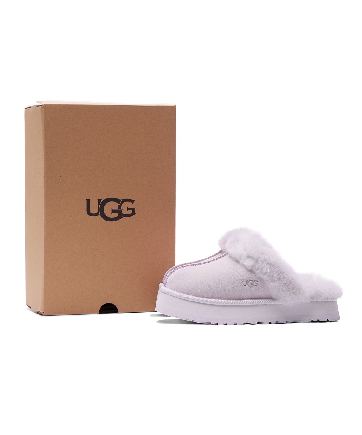 어그(UGG) [WOMEN] 퍼 카라 플랫폼 샌들 (디스케트) - 라벤더 포그 / 1122550LRFG