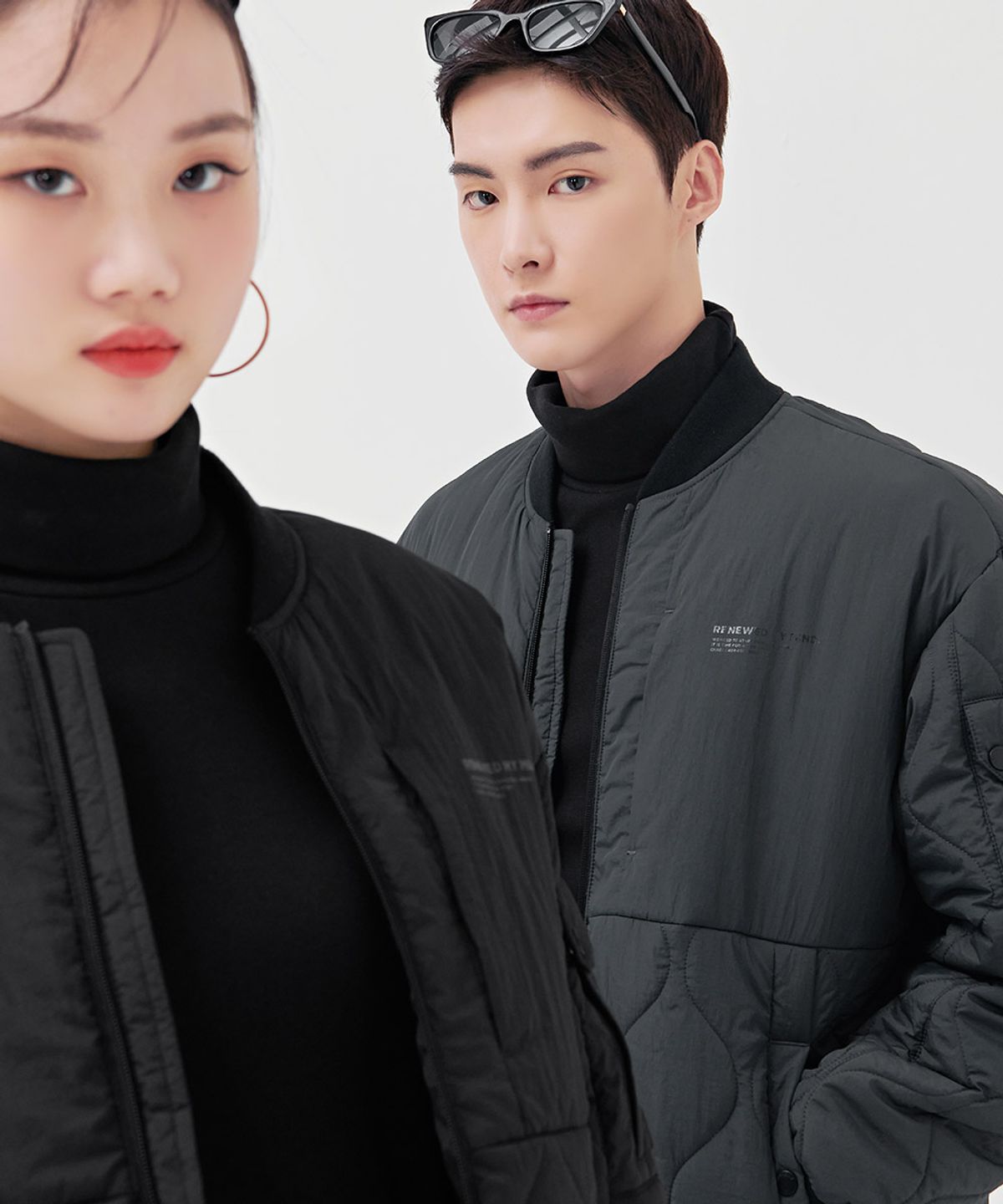 체이스컬트(CHASECULT) 공용 퀄팅 믹스 항공 점퍼-BFRU4112C0C