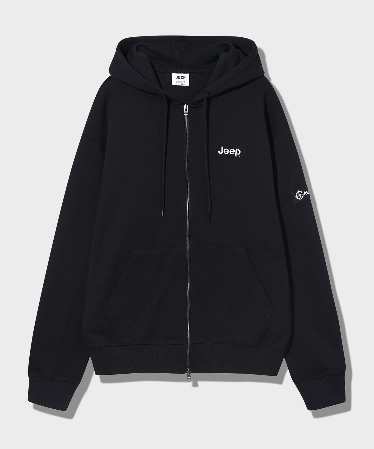 지프(JEEP) 2WAY 오버핏 스몰 지프 후드집업 (JR5TZU051BK)