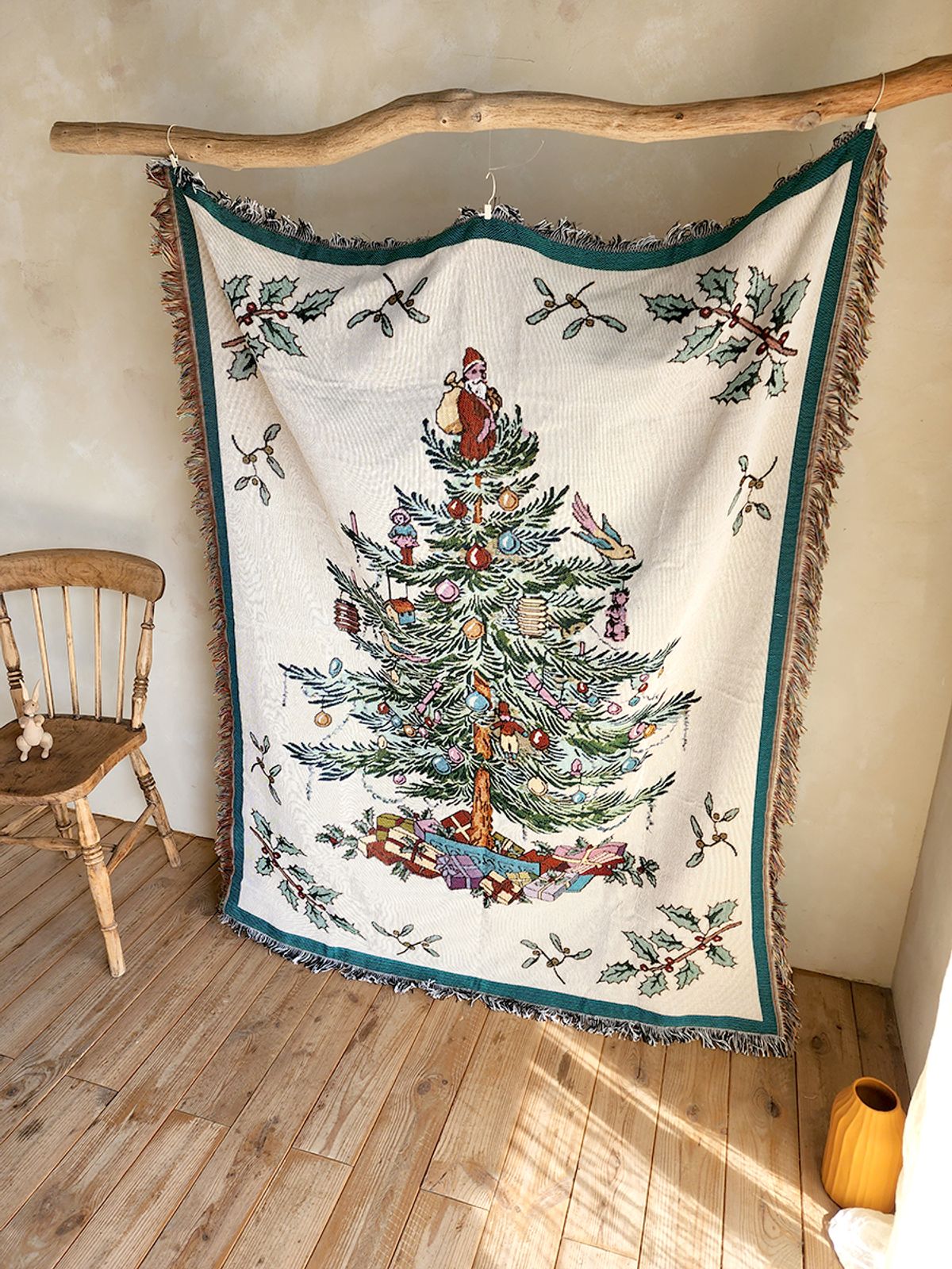 블랑쉬하우스(BLANCHE HOUSE) 미니산타와 트리 크리스마스 빈티지 블랭킷