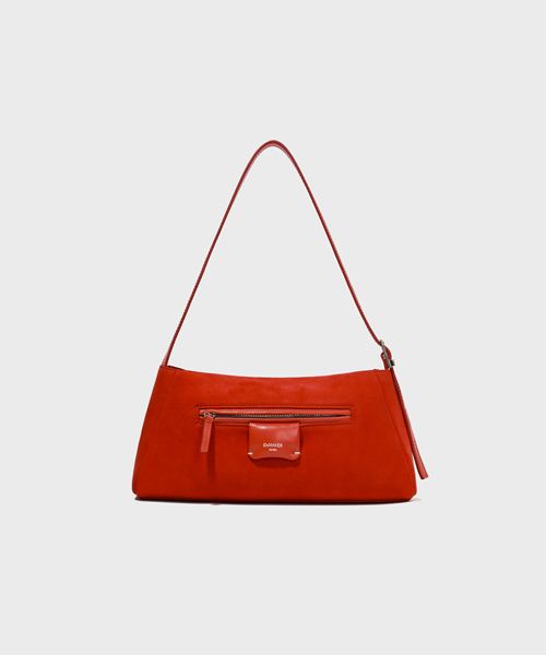 ★韓国人気★DeMAKER★Bicorn shoulder bag (suede) MUSINSA | DEMAKER Bicorn shoulder bag-suede red orange