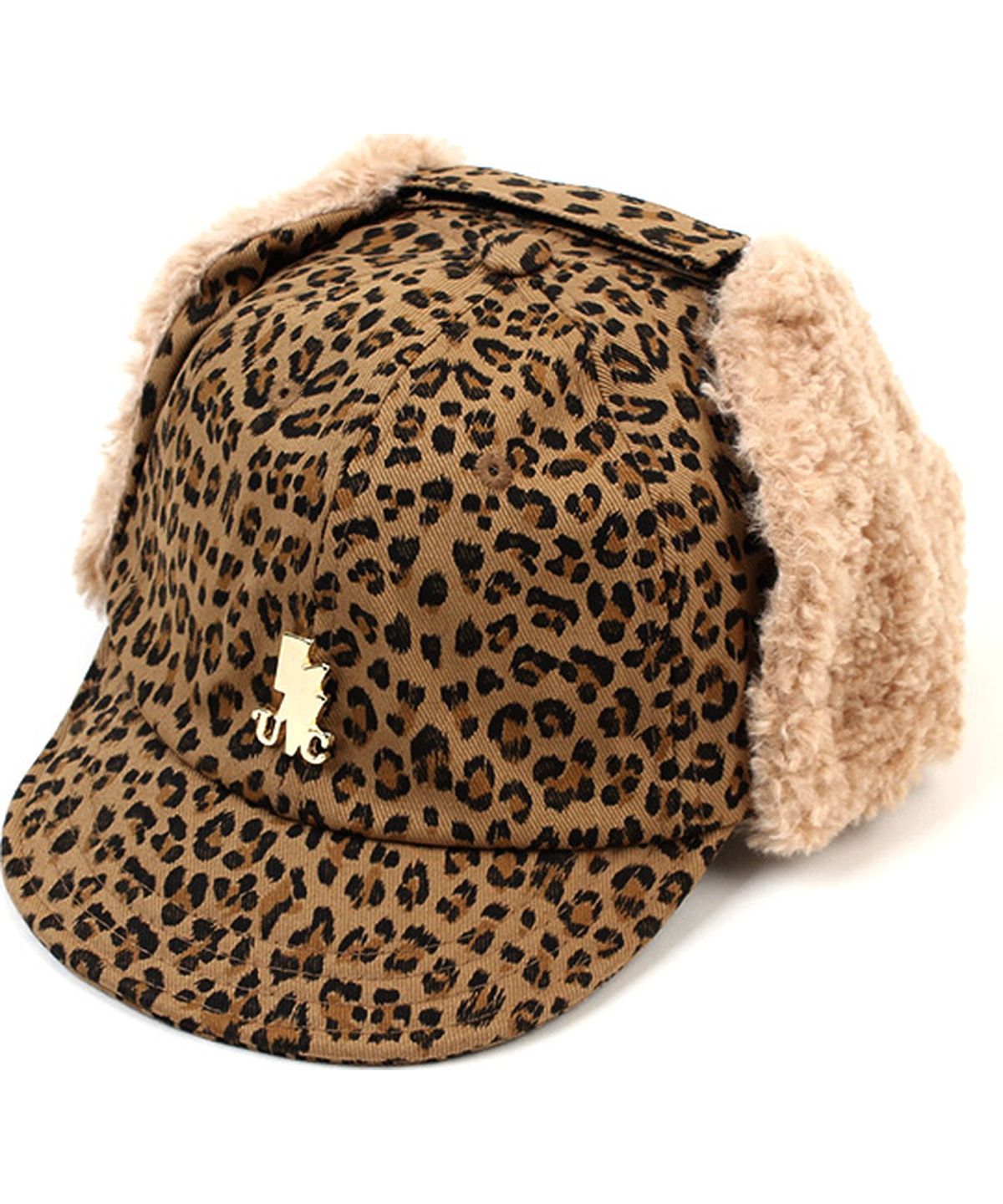 유니버셜 케미스트리(UNIVERSAL CHEMISTRY) Leopard Beige Earflap Cap 호피 귀달이모자