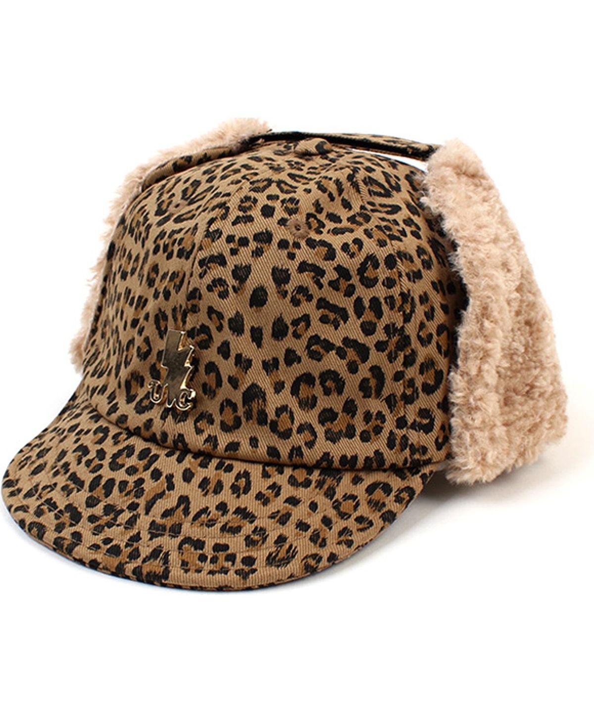 유니버셜 케미스트리(UNIVERSAL CHEMISTRY) Leopard Beige Earflap Cap 호피 귀달이모자