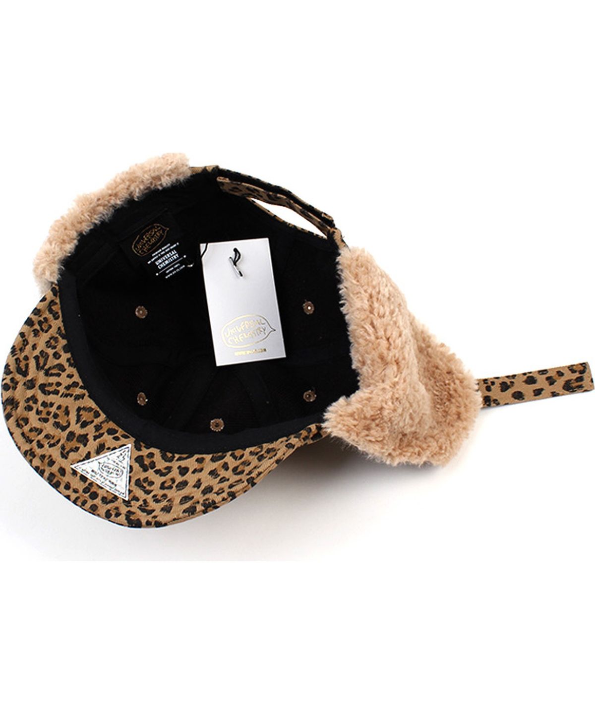 유니버셜 케미스트리(UNIVERSAL CHEMISTRY) Leopard Beige Earflap Cap 호피 귀달이모자