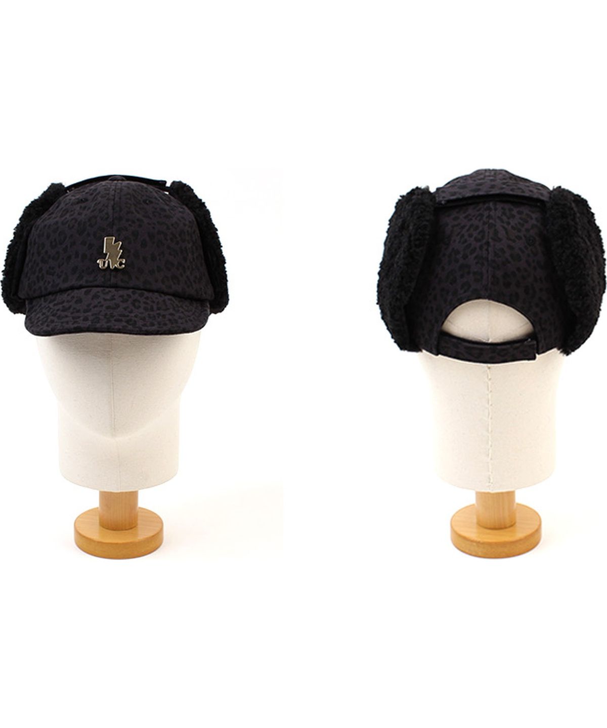 유니버셜 케미스트리(UNIVERSAL CHEMISTRY) Leopard Navy Earflap Cap 호피 귀달이모자