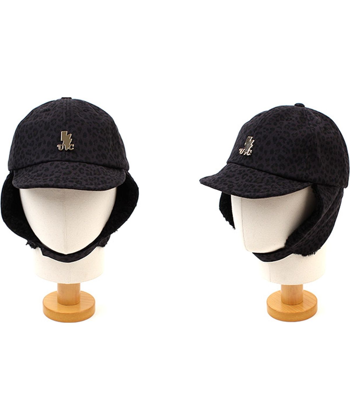 유니버셜 케미스트리(UNIVERSAL CHEMISTRY) Leopard Navy Earflap Cap 호피 귀달이모자