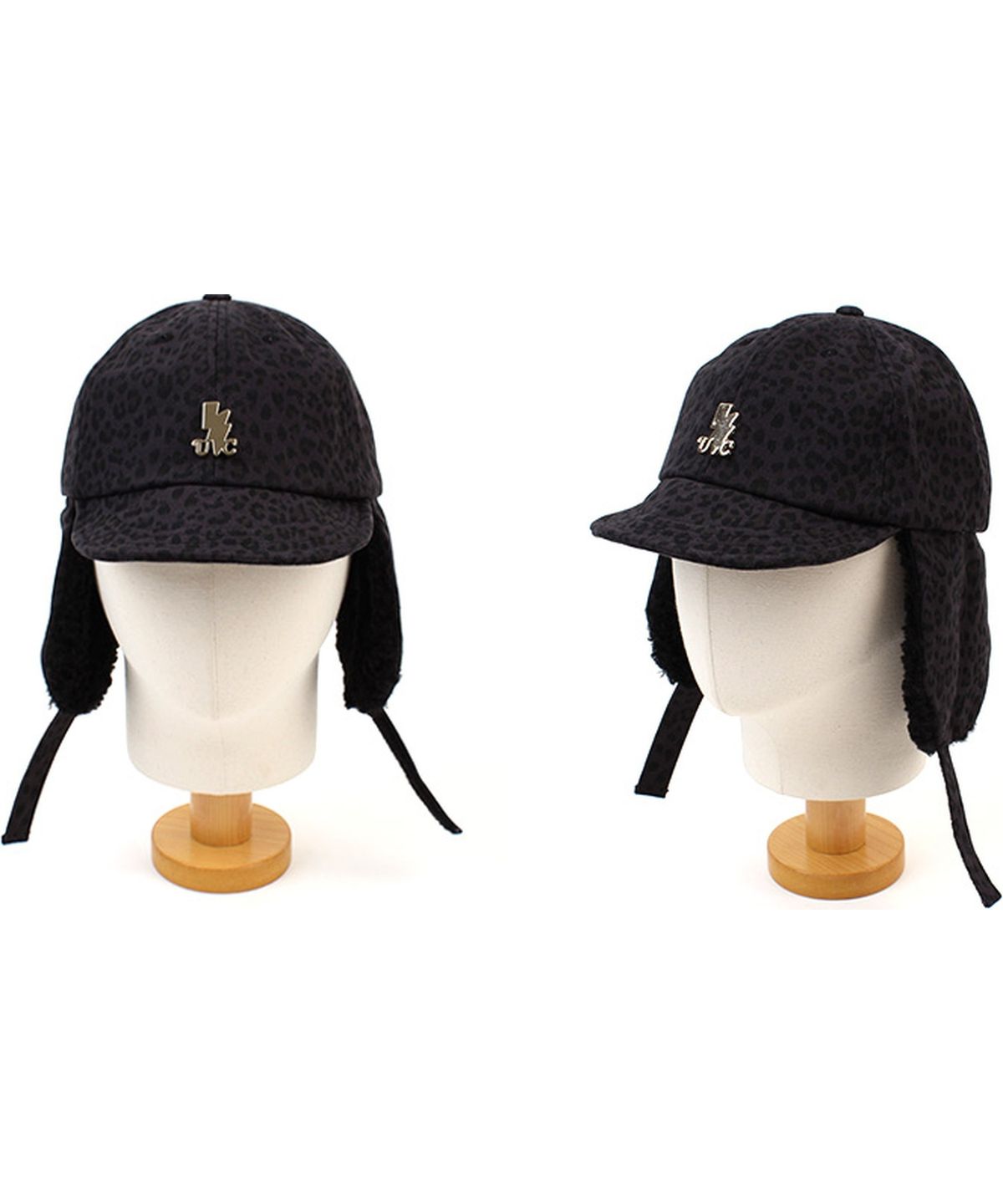 유니버셜 케미스트리(UNIVERSAL CHEMISTRY) Leopard Navy Earflap Cap 호피 귀달이모자