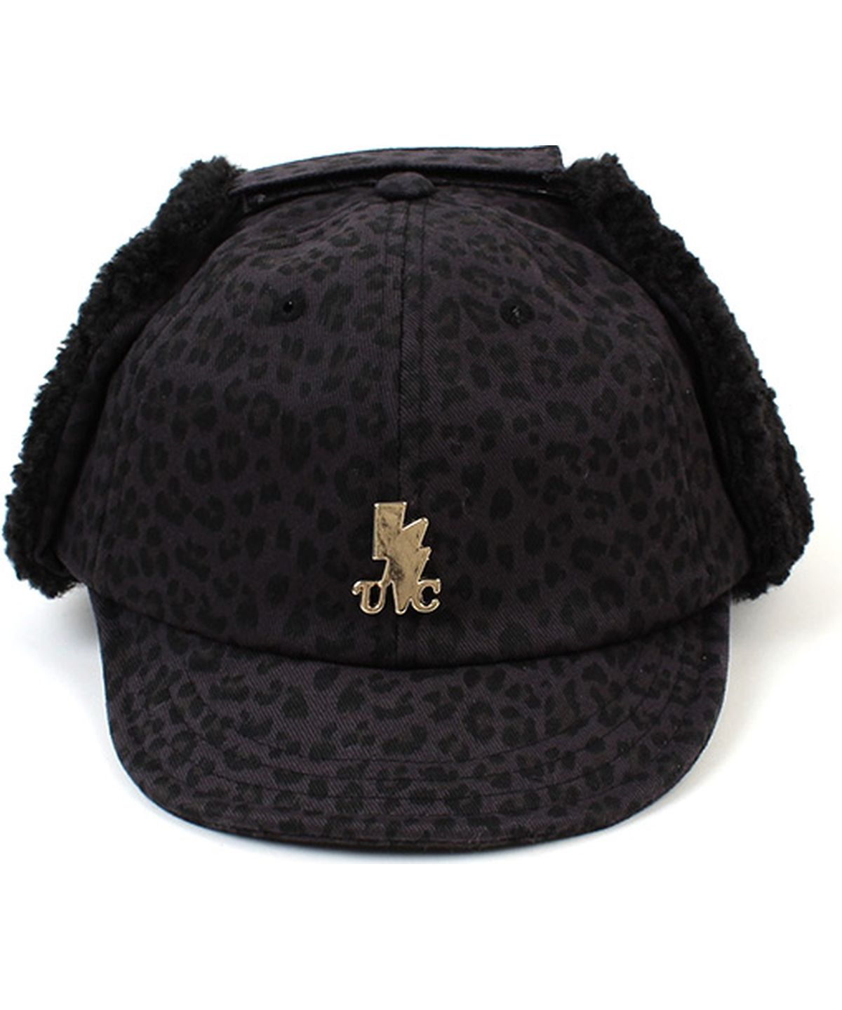 유니버셜 케미스트리(UNIVERSAL CHEMISTRY) Leopard Navy Earflap Cap 호피 귀달이모자