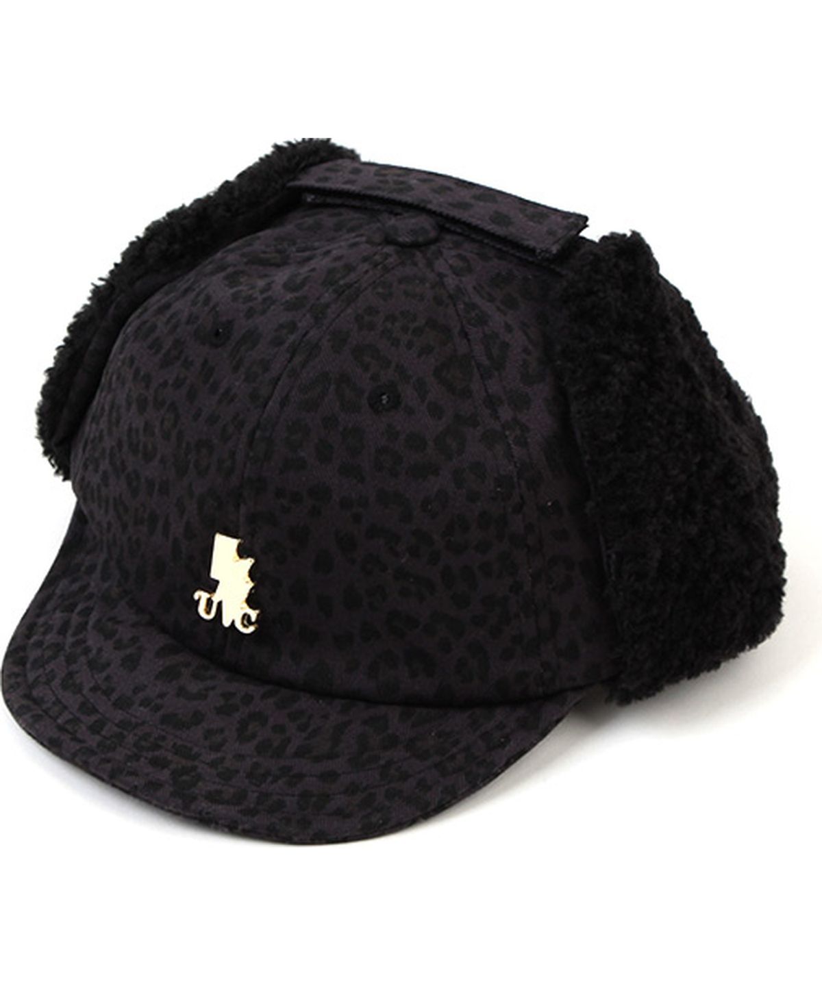 유니버셜 케미스트리(UNIVERSAL CHEMISTRY) Leopard Navy Earflap Cap 호피 귀달이모자