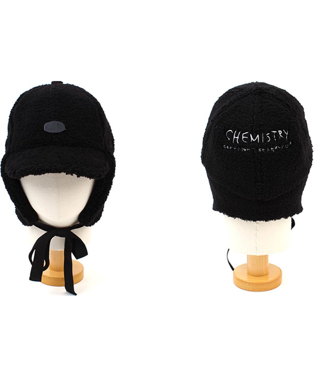 유니버셜 케미스트리(UNIVERSAL CHEMISTRY) Bubble Black Fleece Earflap Cap 귀달이모자