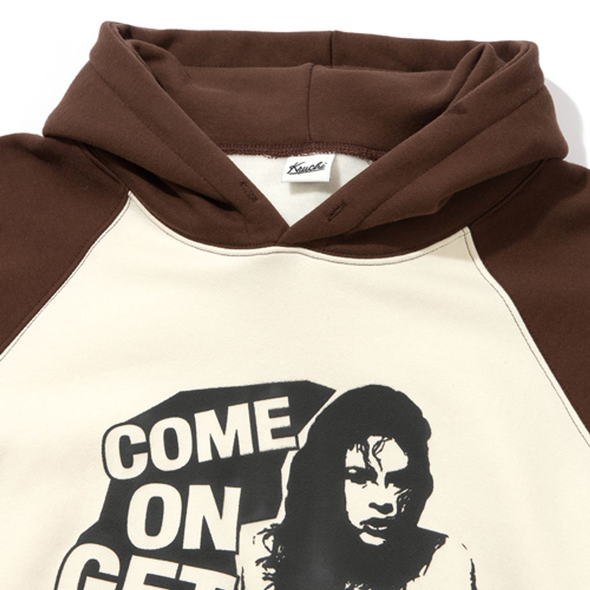 크루치(KRUCHI) GREEDY RAGLAN HOODIE (BROWN BEIGE)