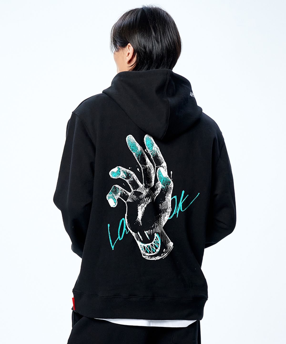 아티스트웨어(ARTISTWEAR) [ATW X TWOFACE]핸드 후드티_BK