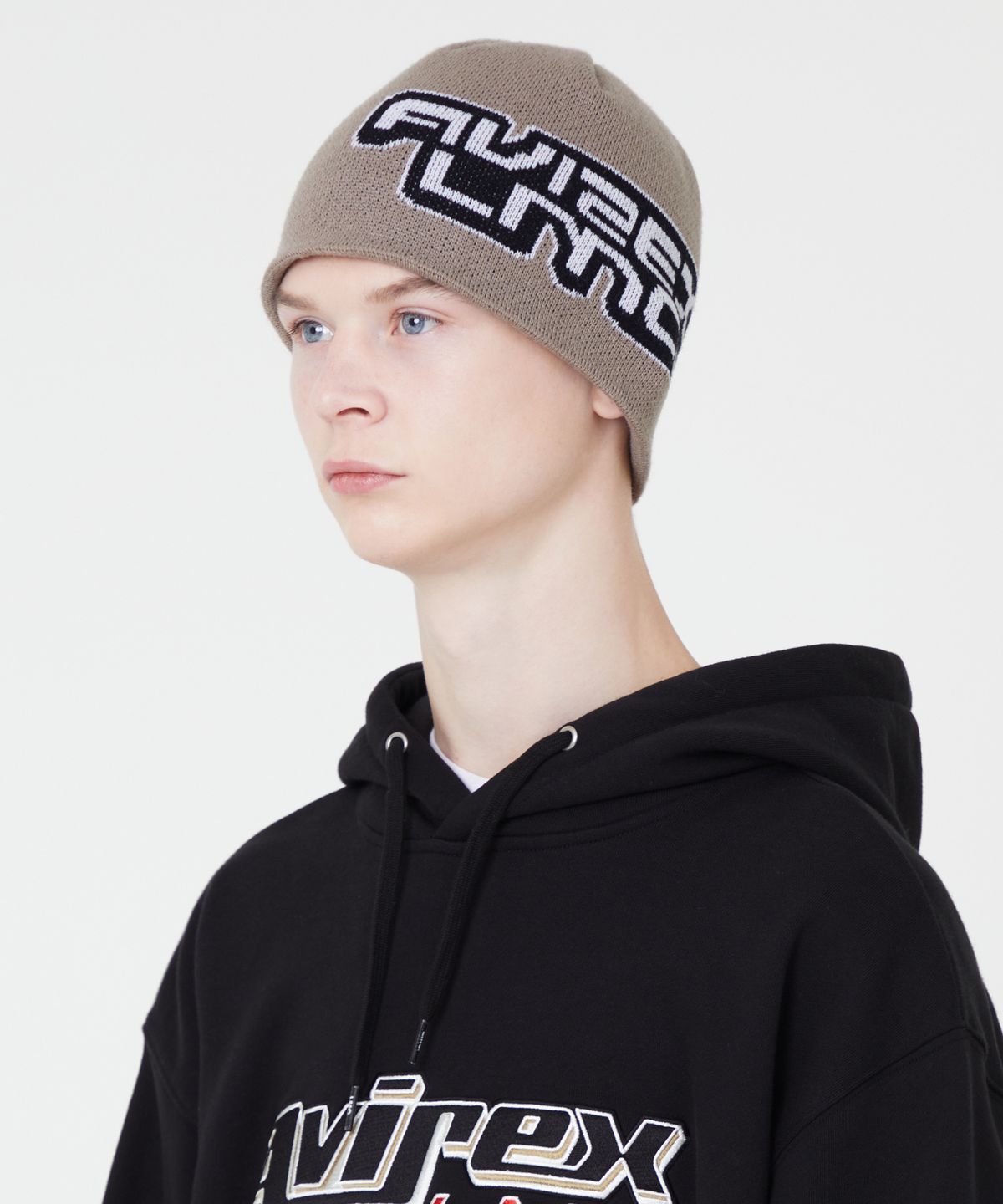 엘엠씨(LMC) LMC X AVIREX JACQUARD UNCUFFED BEANIE beige