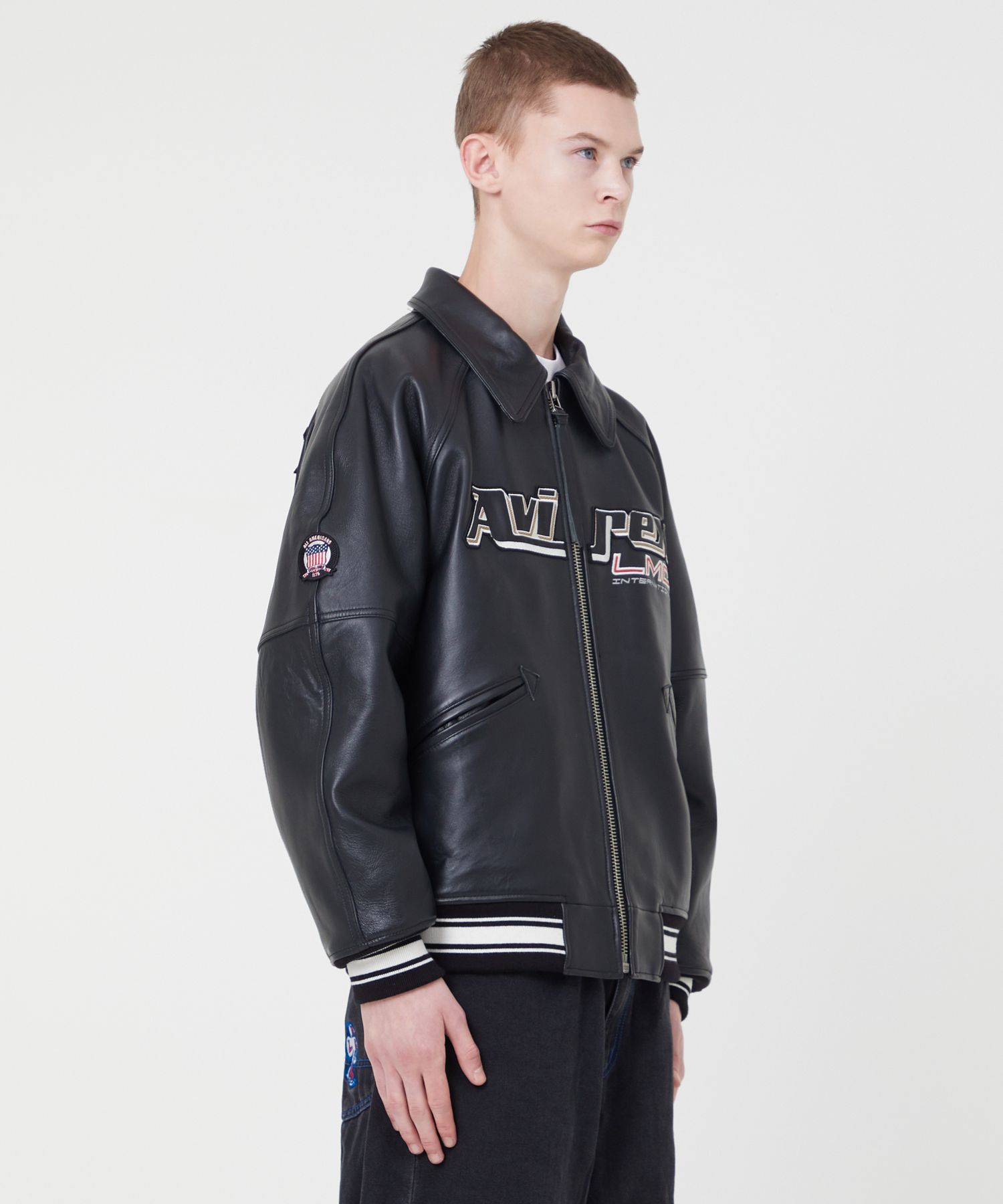 MUSINSA公式 | LMC LMC X AVIREX ATLAS LEATHER VARSITY JACKET