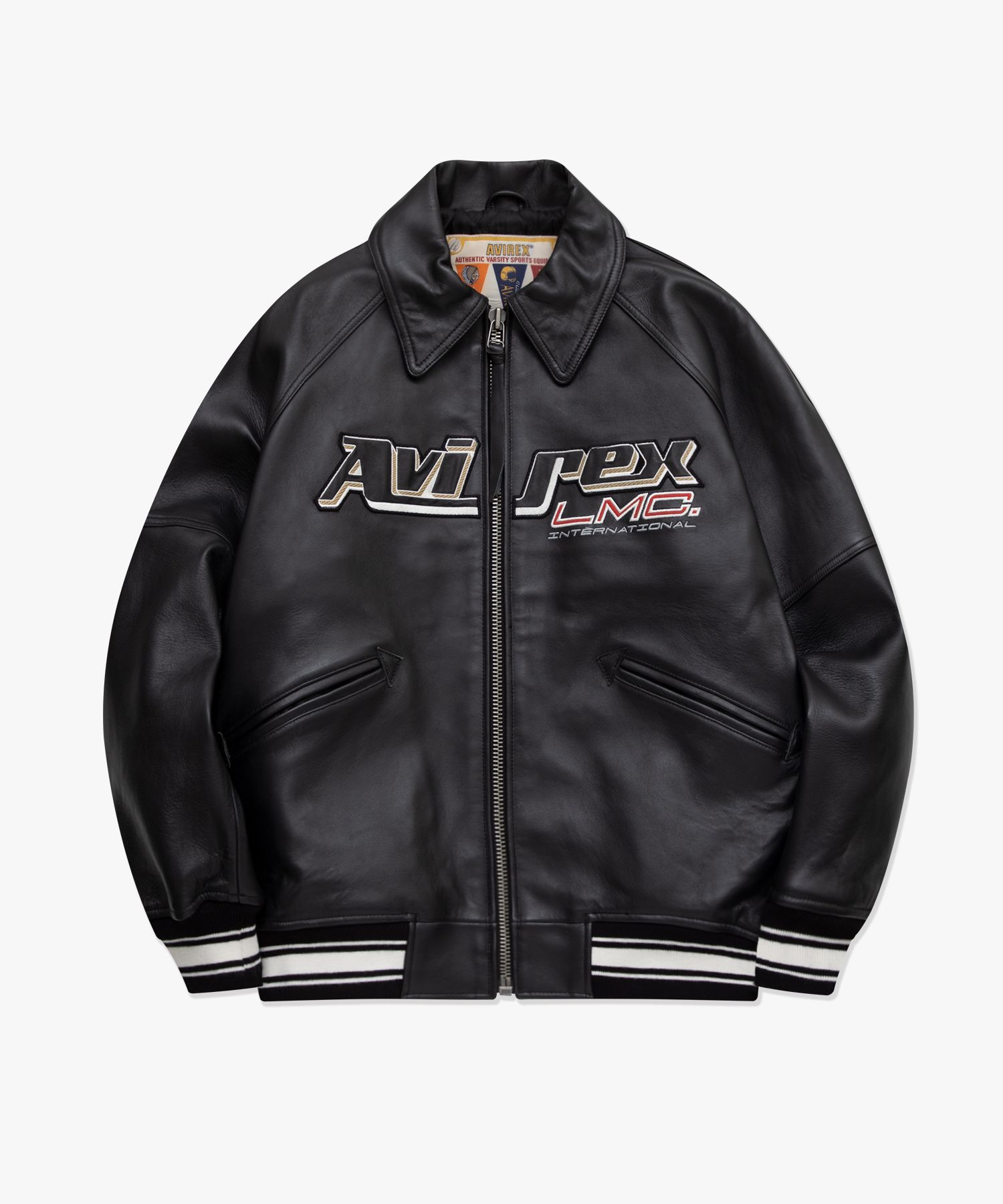 MUSINSA公式 | LMC LMC X AVIREX ATLAS LEATHER VARSITY JACKET