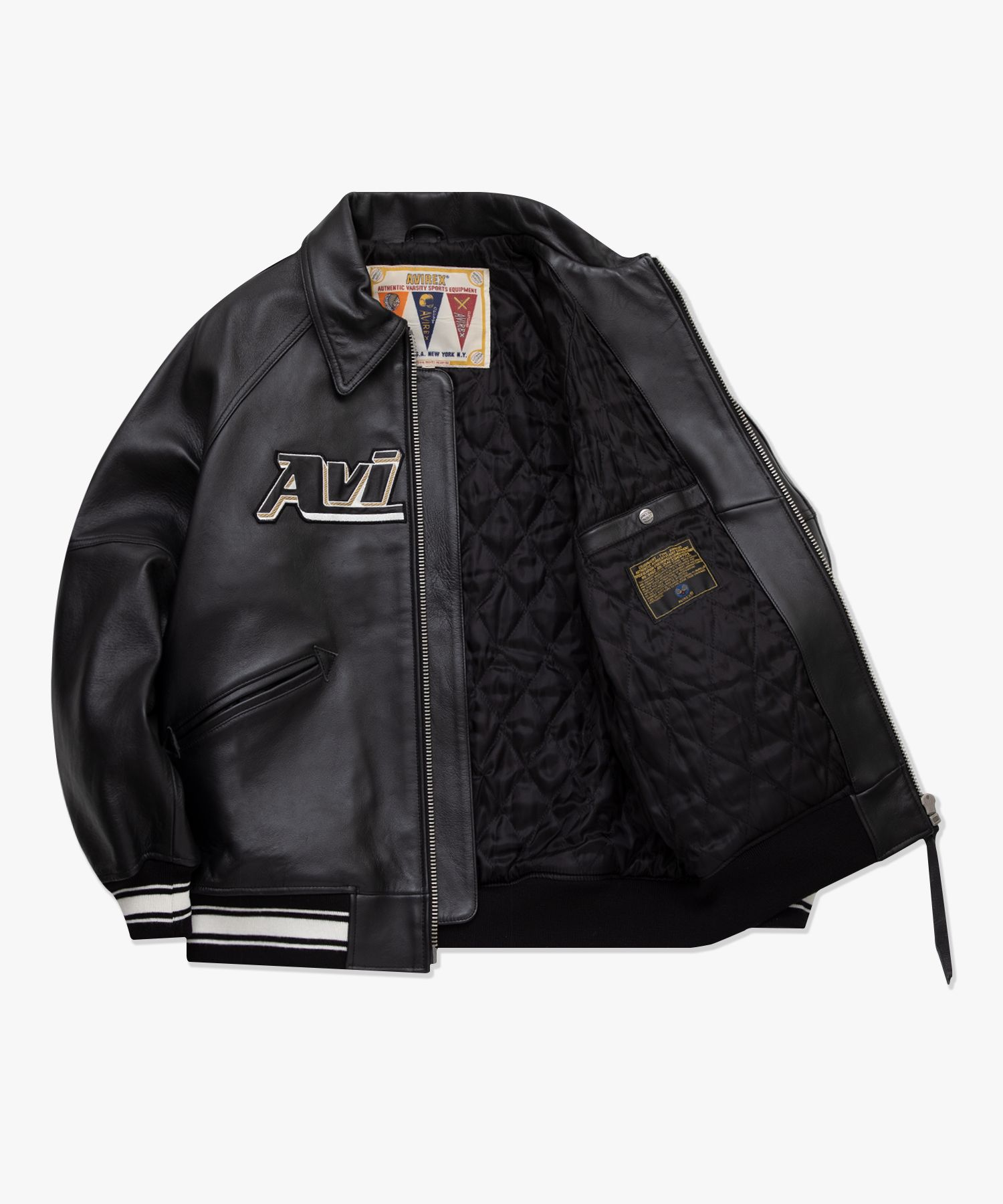 MUSINSA公式 | LMC LMC X AVIREX ATLAS LEATHER VARSITY JACKET