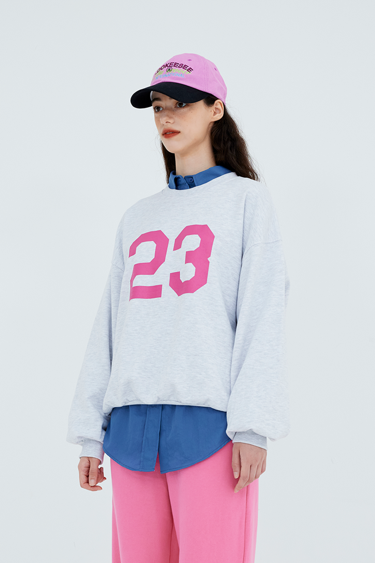 쿠키시(KOOKEESEE) 23 프린팅 스웻셔츠_백메란지