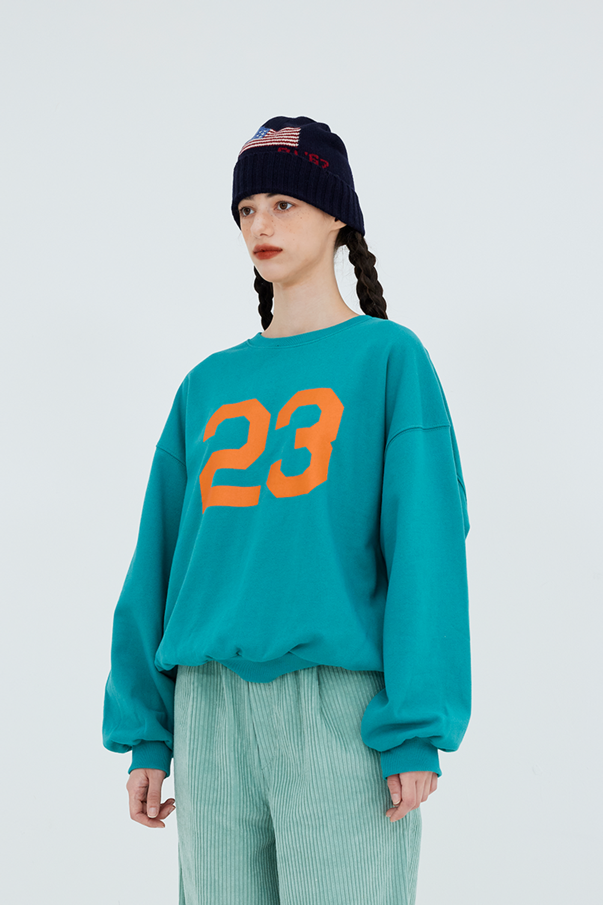 쿠키시(KOOKEESEE) 23 프린팅 스웻셔츠_딥민트
