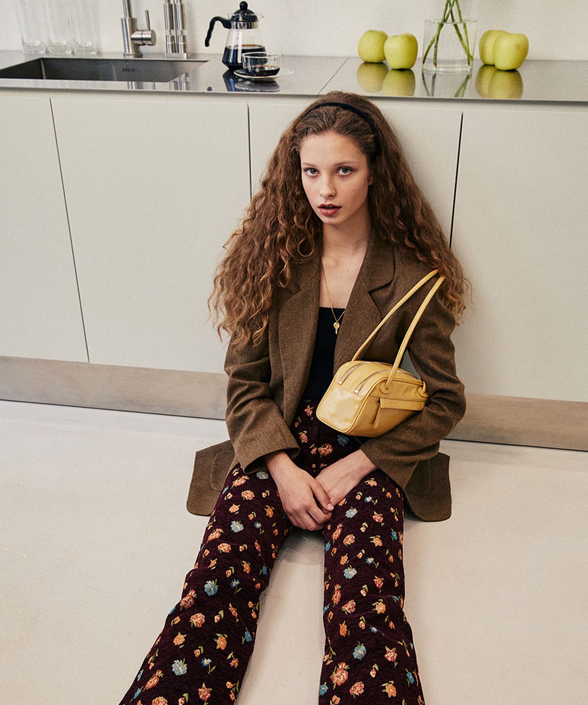 크리스틴프로젝트(CHRISTINE PROJECT) TWO ZIPPER BAG  BAGUETTE(BROWN BUTTER)