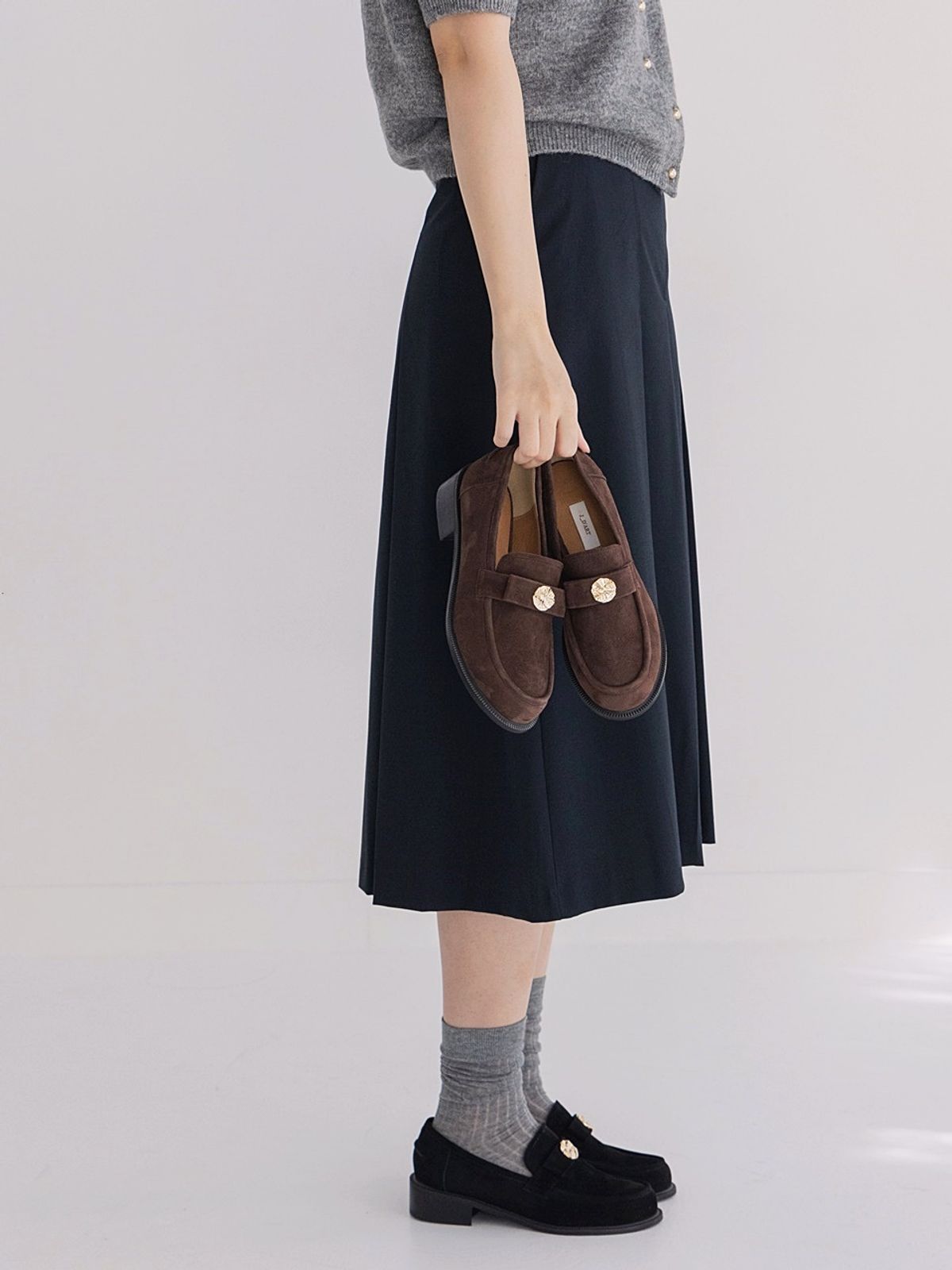 쥬다르(JEU DART) arte ribbon loafer black 3color