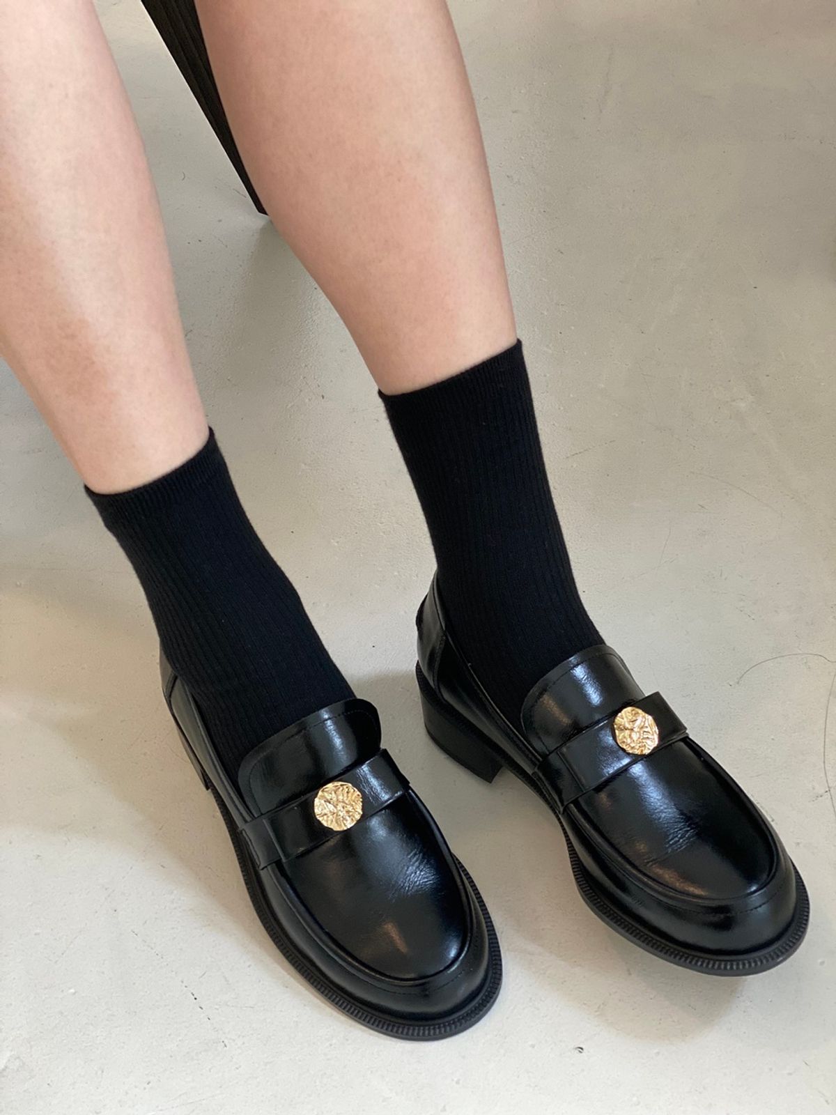 쥬다르(JEU DART) arte ribbon loafer black 3color