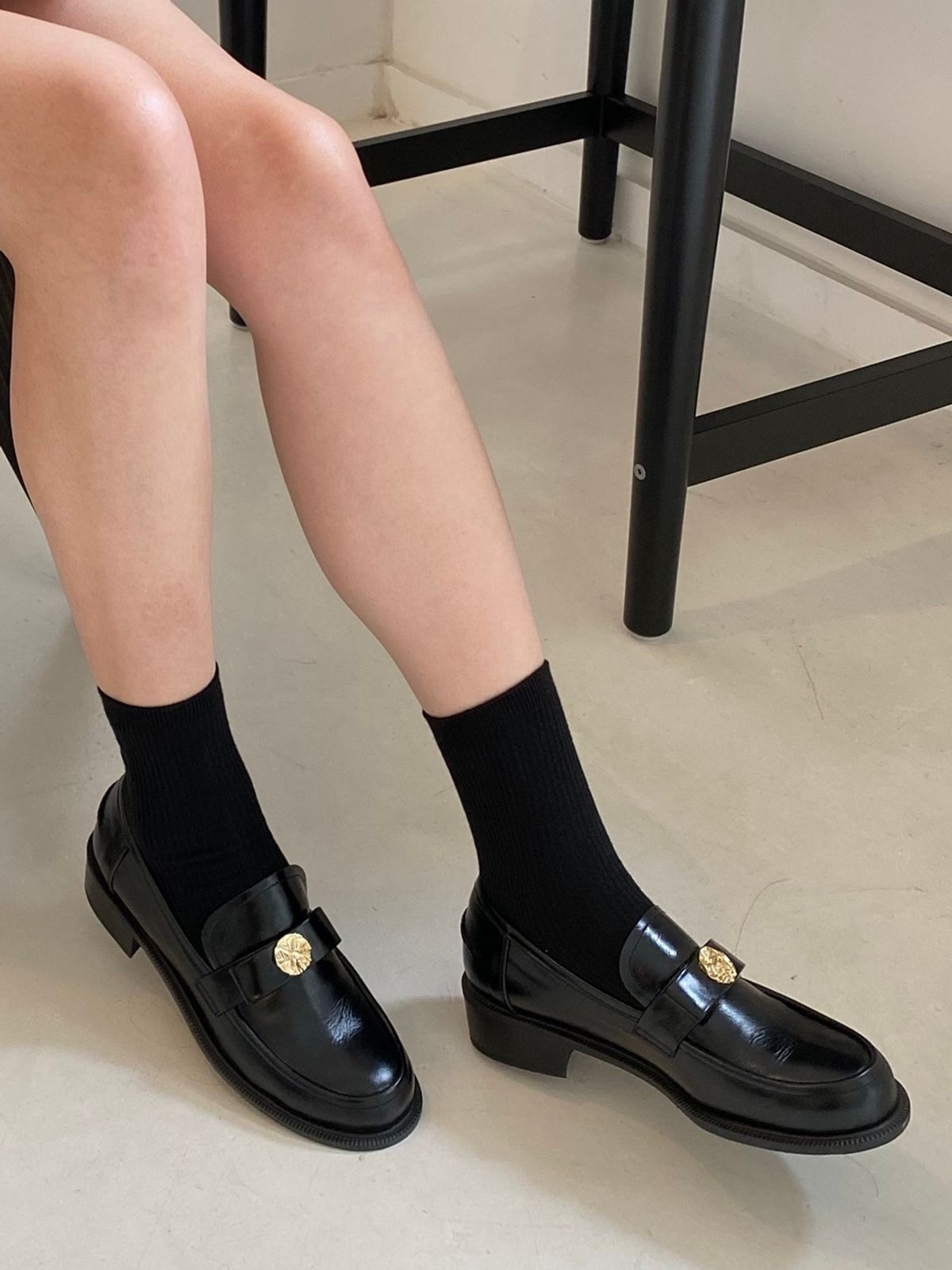 쥬다르(JEU DART) arte ribbon loafer black 3color