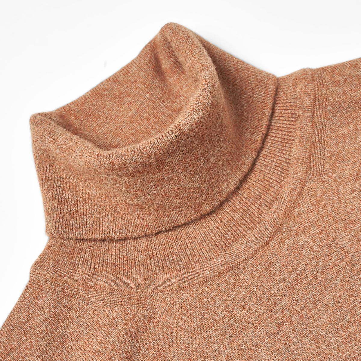 베르노(VERNO) Turtle-neck Knit Tweed-Orange