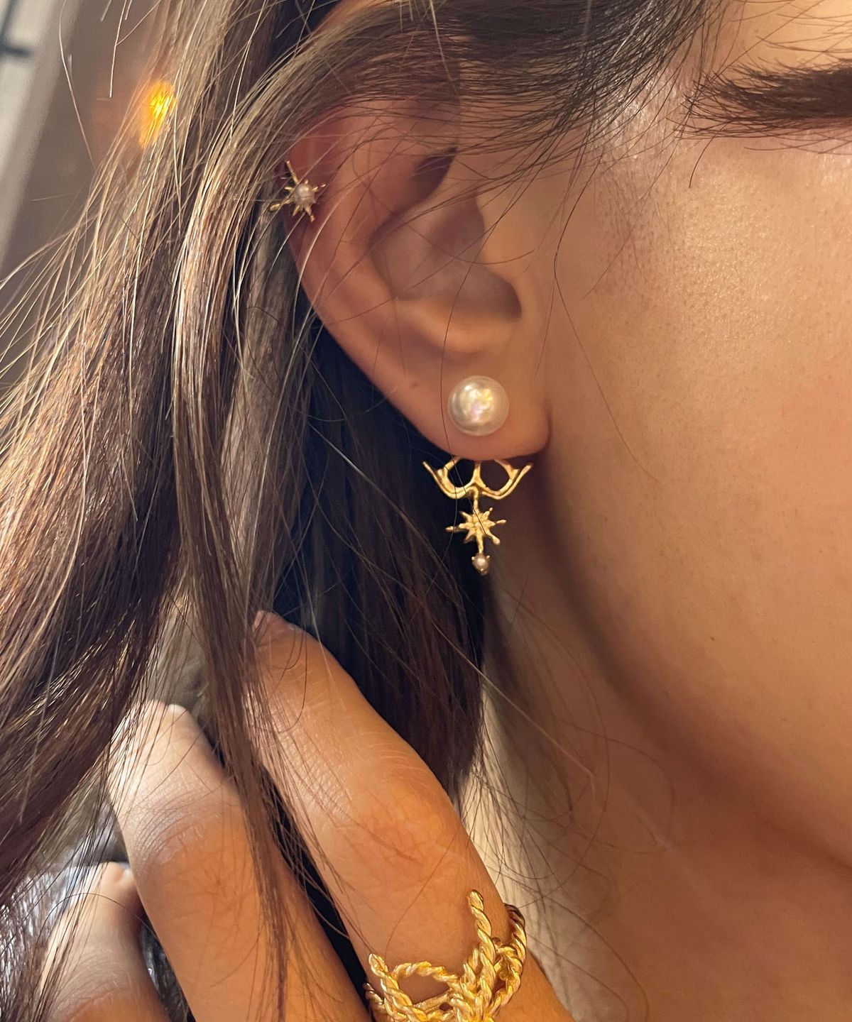 펄시(PERSY) DAZZLING STAR DAILY PEARL SILVER EARRING